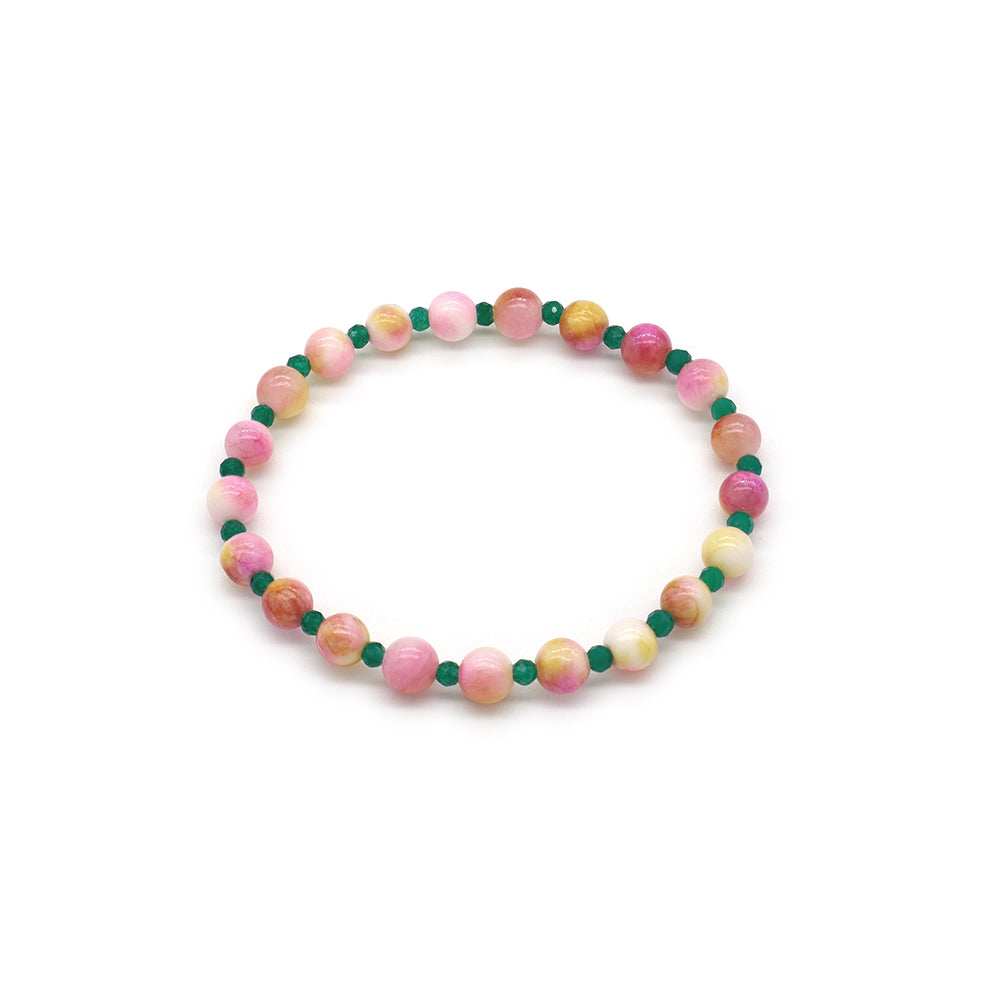 Handmade Customizable Natural Stone(3mm+6mm) Beads Bracelet
