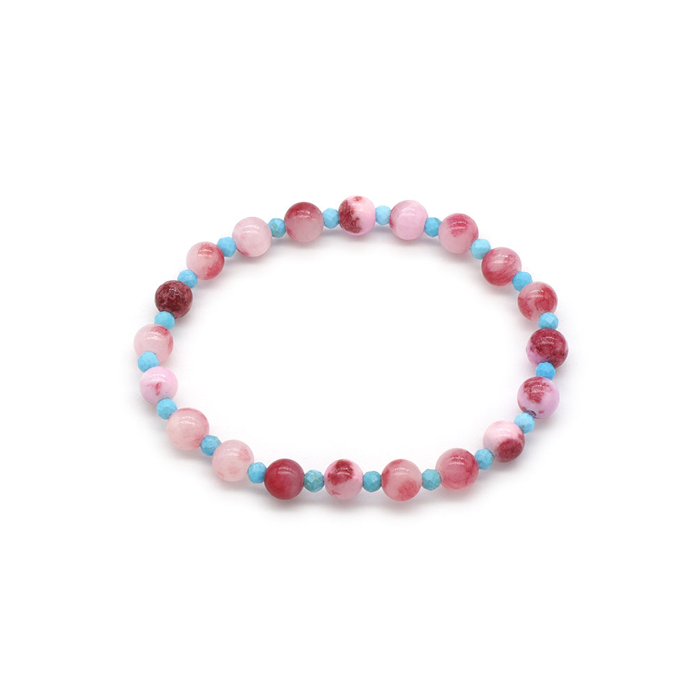 Handmade Customizable Natural Stone(3mm+6mm) Beads Bracelet