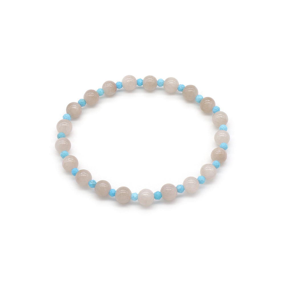 Handmade Customizable Natural Stone(3mm+6mm) Beads Bracelet