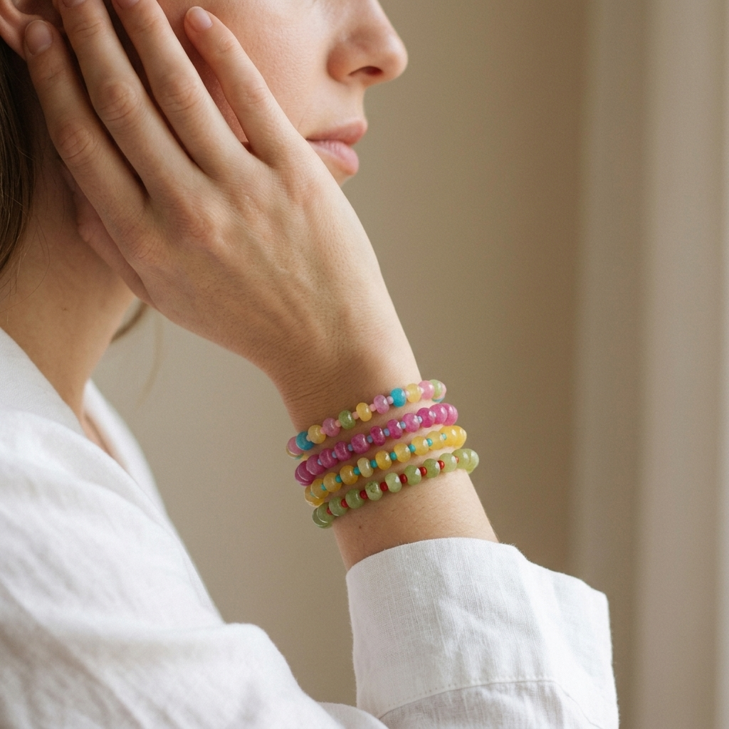 Handmade Customizable Natural Stone Beads Bracelet