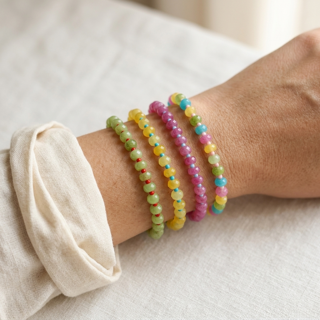 Handmade Customizable Natural Stone Beads Bracelet