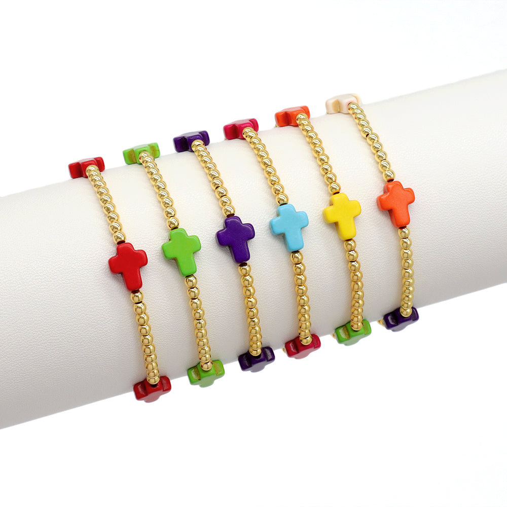 Handmade Customizable Synthetic Turquoise Beads Bracelet