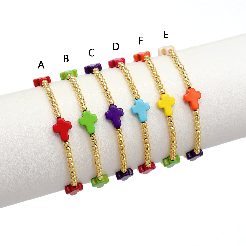 Handmade Customizable Synthetic Turquoise Beads Bracelet
