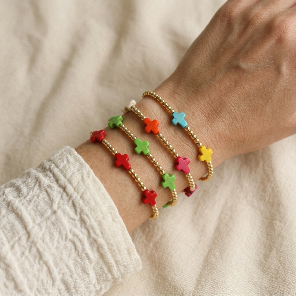Handmade Customizable Synthetic Turquoise Beads Bracelet