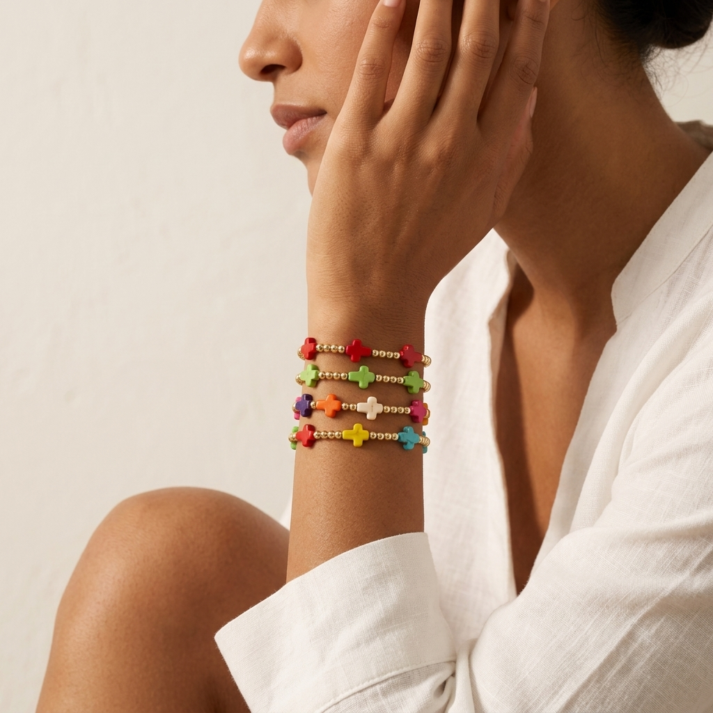 Handmade Customizable Synthetic Turquoise Beads Bracelet