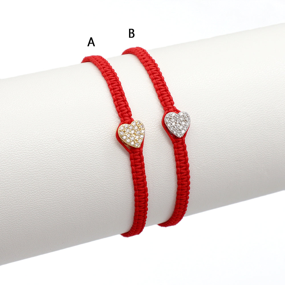 Handmade Customizable Brass Charm Bracelet With Cotton Wire