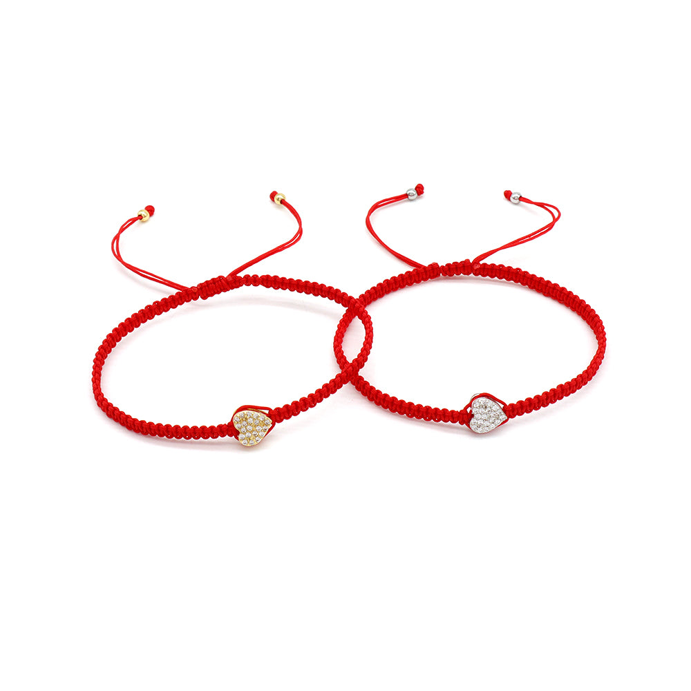 Handmade Customizable Brass Charm Bracelet With Cotton Wire