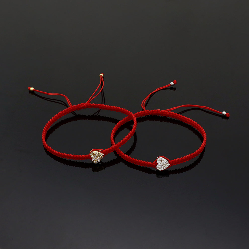 Handmade Customizable Brass Charm Bracelet With Cotton Wire