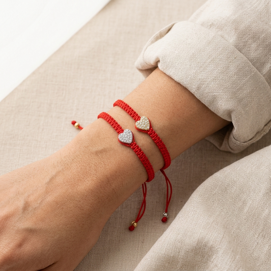 Handmade Customizable Brass Charm Bracelet With Cotton Wire