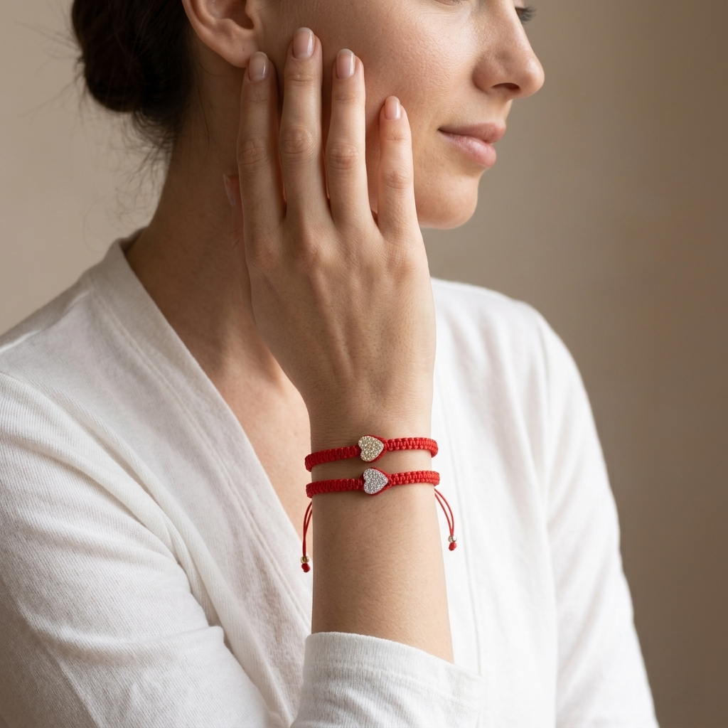 Handmade Customizable Brass Charm Bracelet With Cotton Wire