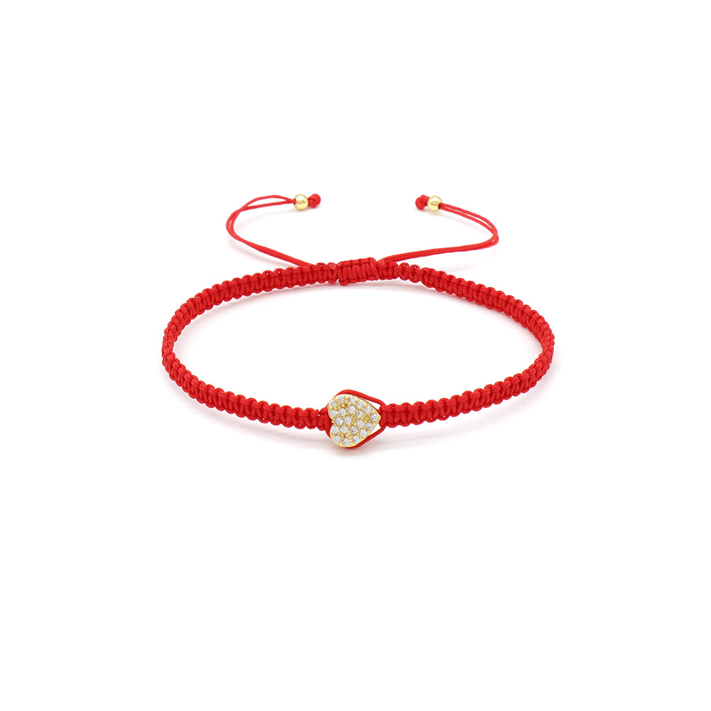 Handmade Customizable Brass Charm Bracelet With Cotton Wire