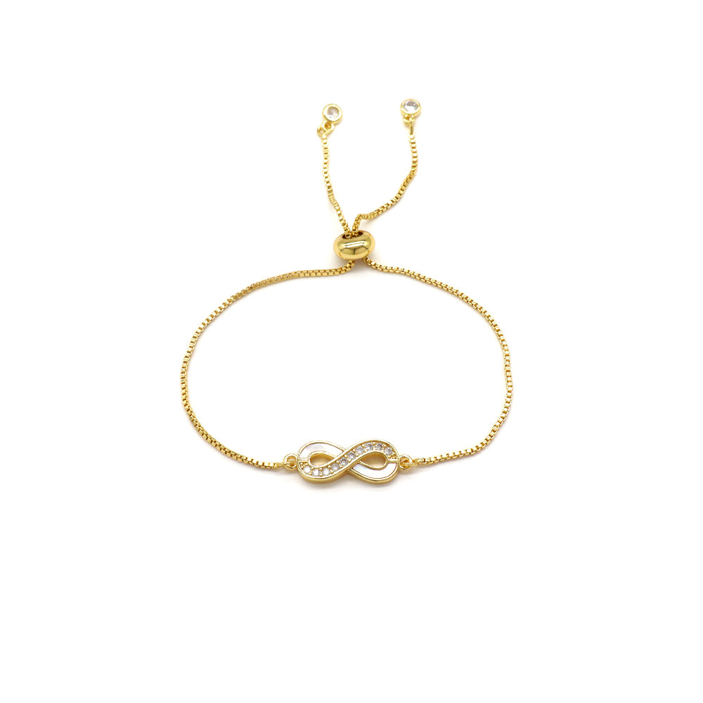 Handmade Customizable Shell Charm Bracelet With Brass Charm