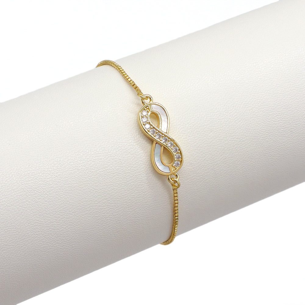 Handmade Customizable Shell Charm Bracelet With Brass Charm