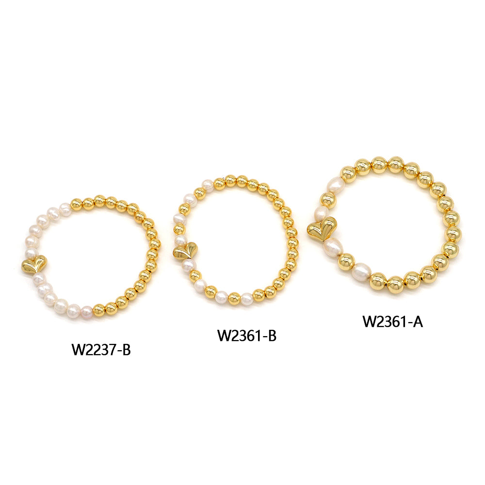 Handmade Customizable Brass Bracelet With Fresh Water Pearl