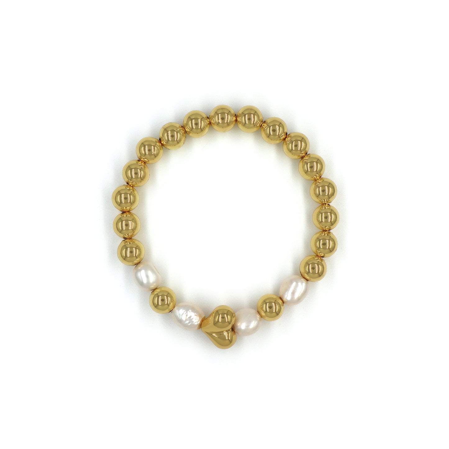 Handmade Customizable Brass Bracelet With Fresh Water Pearl