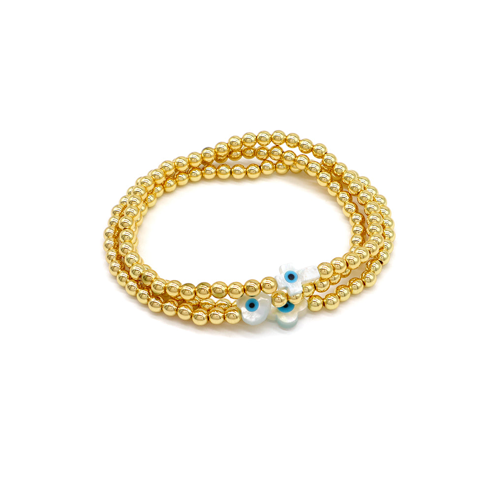 Handmade Customizable Brass Bracelet With Shell Charm