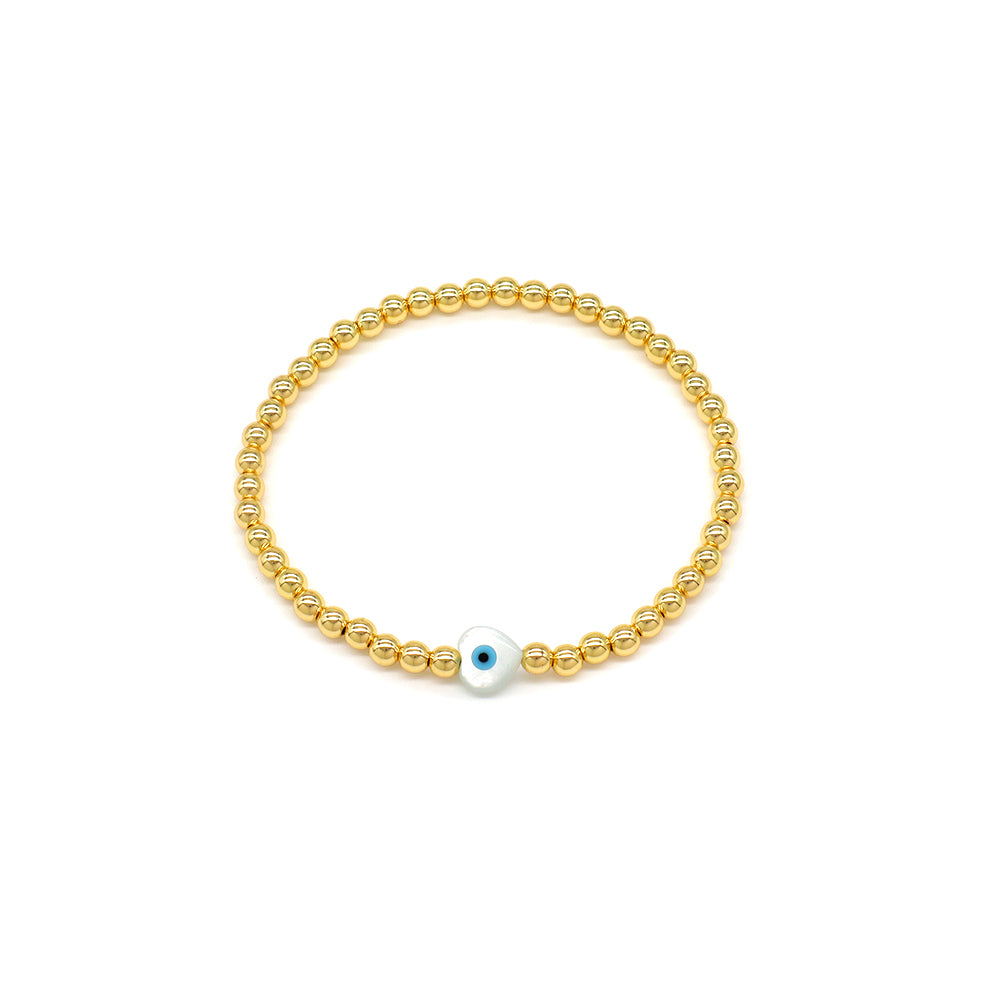 Handmade Customizable Brass Bracelet With Shell Charm