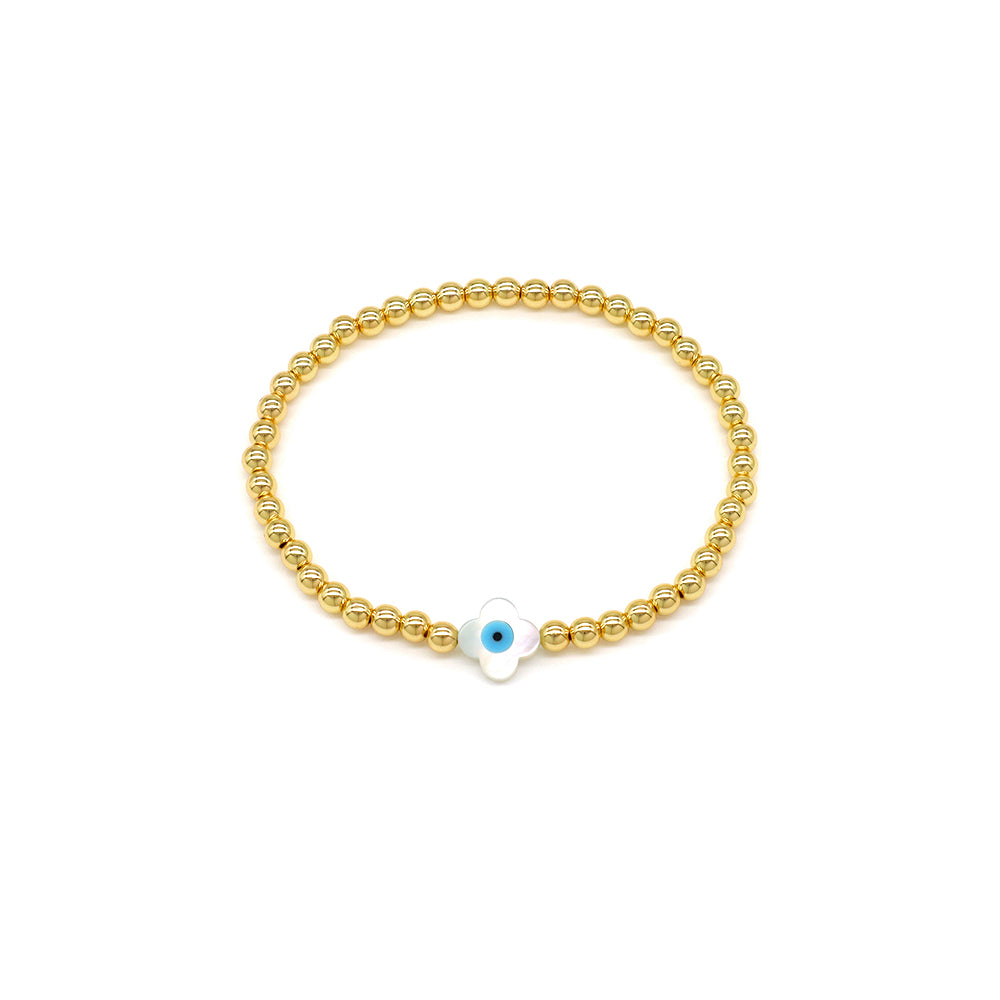 Handmade Customizable Brass Bracelet With Shell Charm