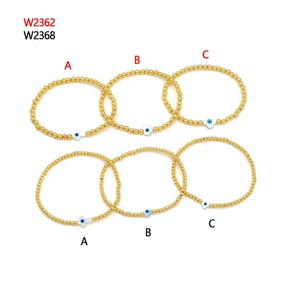 Handmade Customizable Brass Bracelet With Shell Charm