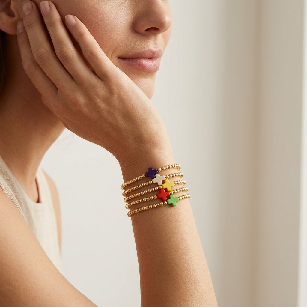 Handmade Customizable Synthetic Turquoise Beads Bracelet