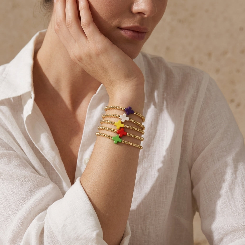 Handmade Customizable Synthetic Turquoise Beads Bracelet