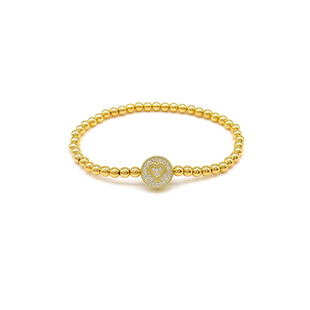 Handmade Customizable Brass Beads Bracelet With Brass Charms
