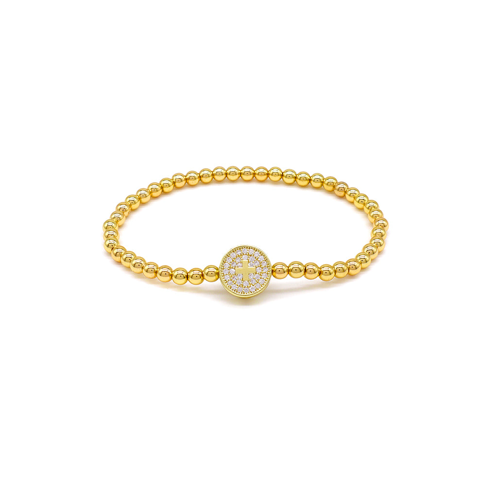 Handmade Customizable Brass Beads Bracelet With Brass Charms