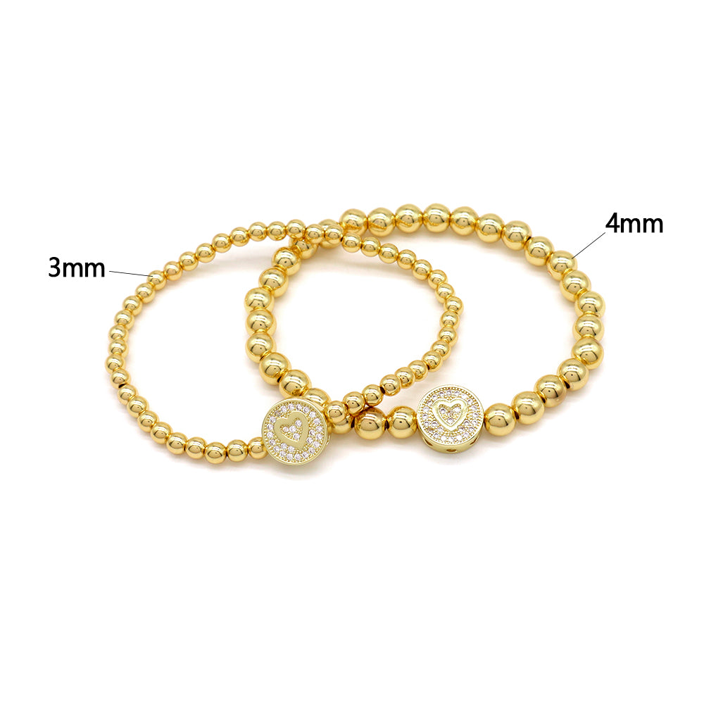 Handmade Customizable Brass Beads Bracelet With Brass Charms