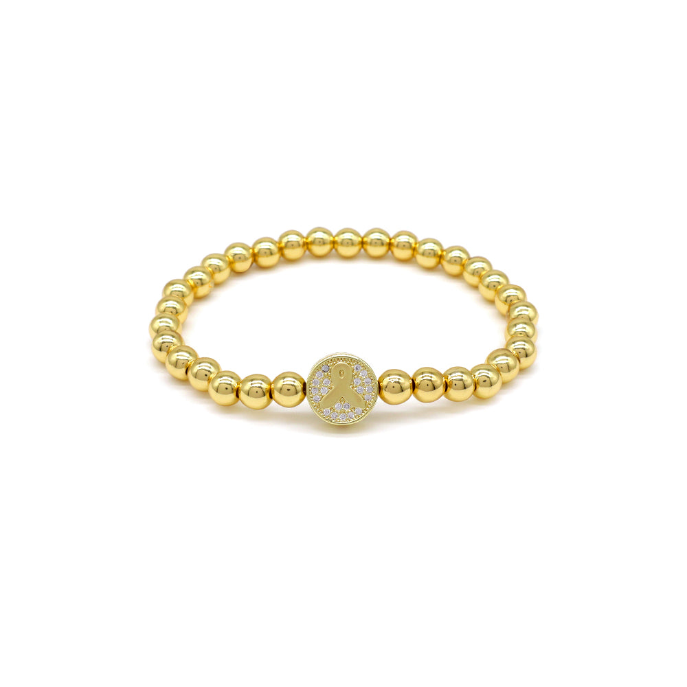 Handmade Customizable Brass Beads Bracelet With Brass Charms