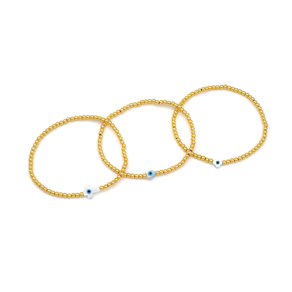 Handmade Customizable Brass Bracelet With Shell Charm