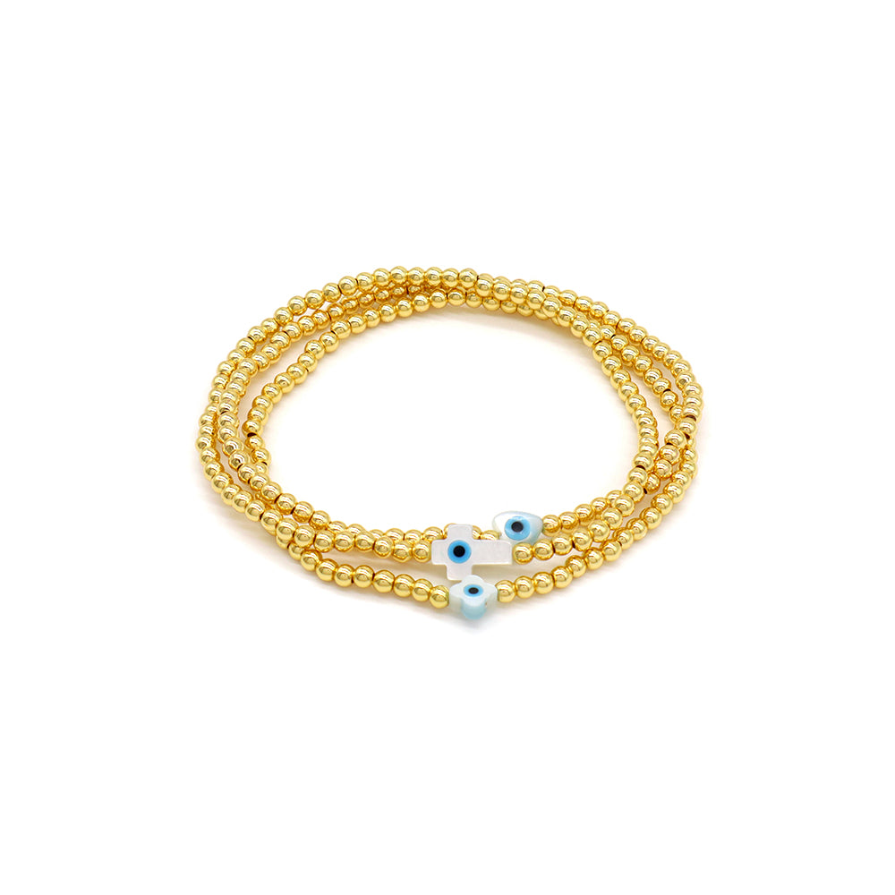 Handmade Customizable Brass Bracelet With Shell Charm