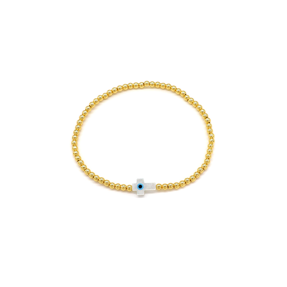 Handmade Customizable Brass Bracelet With Shell Charm