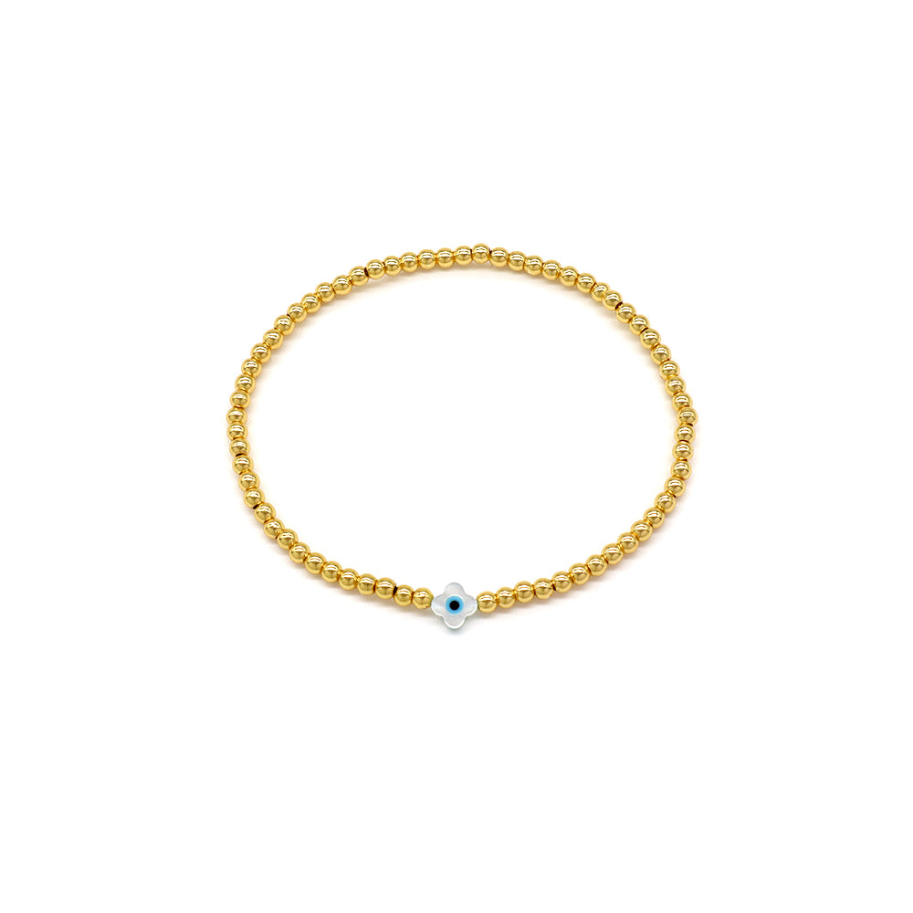 Handmade Customizable Brass Bracelet With Shell Charm