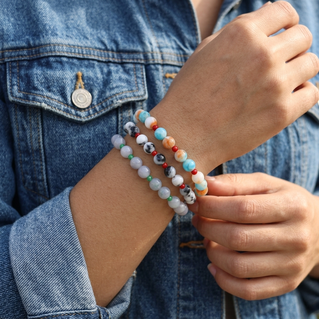 Handmade Customizable Natural Stone Beads Bracelet