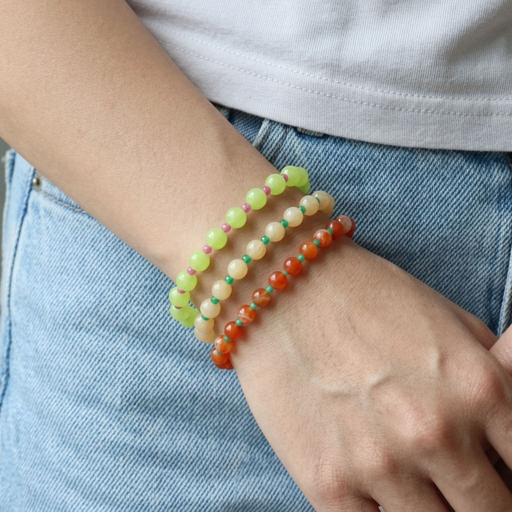 Handmade Customizable Natural Stone Beads Bracelet