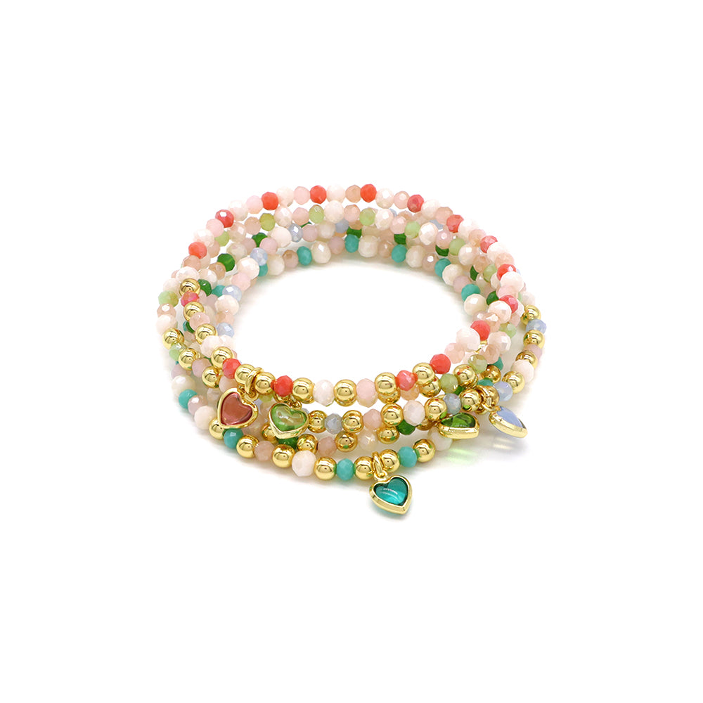Handmade Customizable Glass Crystal Bracelet With Glass Crystal Charm