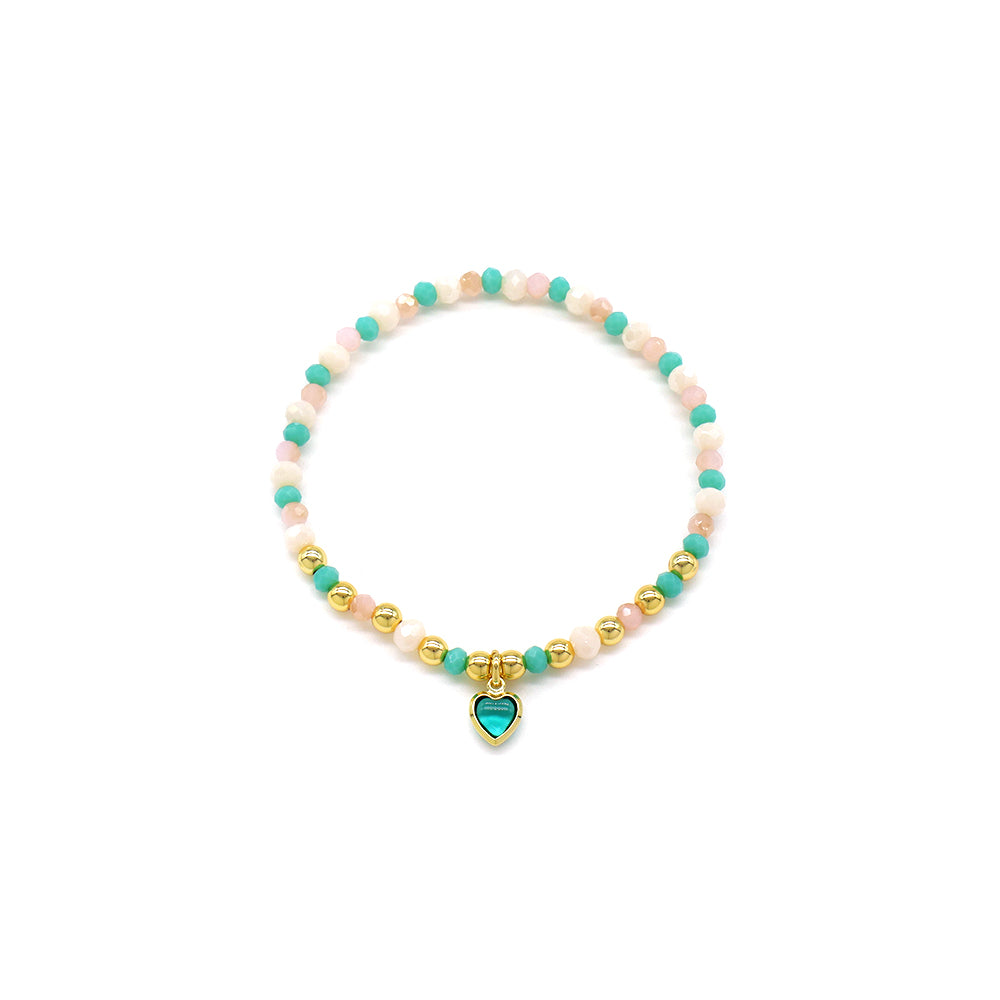 Handmade Customizable Glass Crystal Bracelet With Glass Crystal Charm