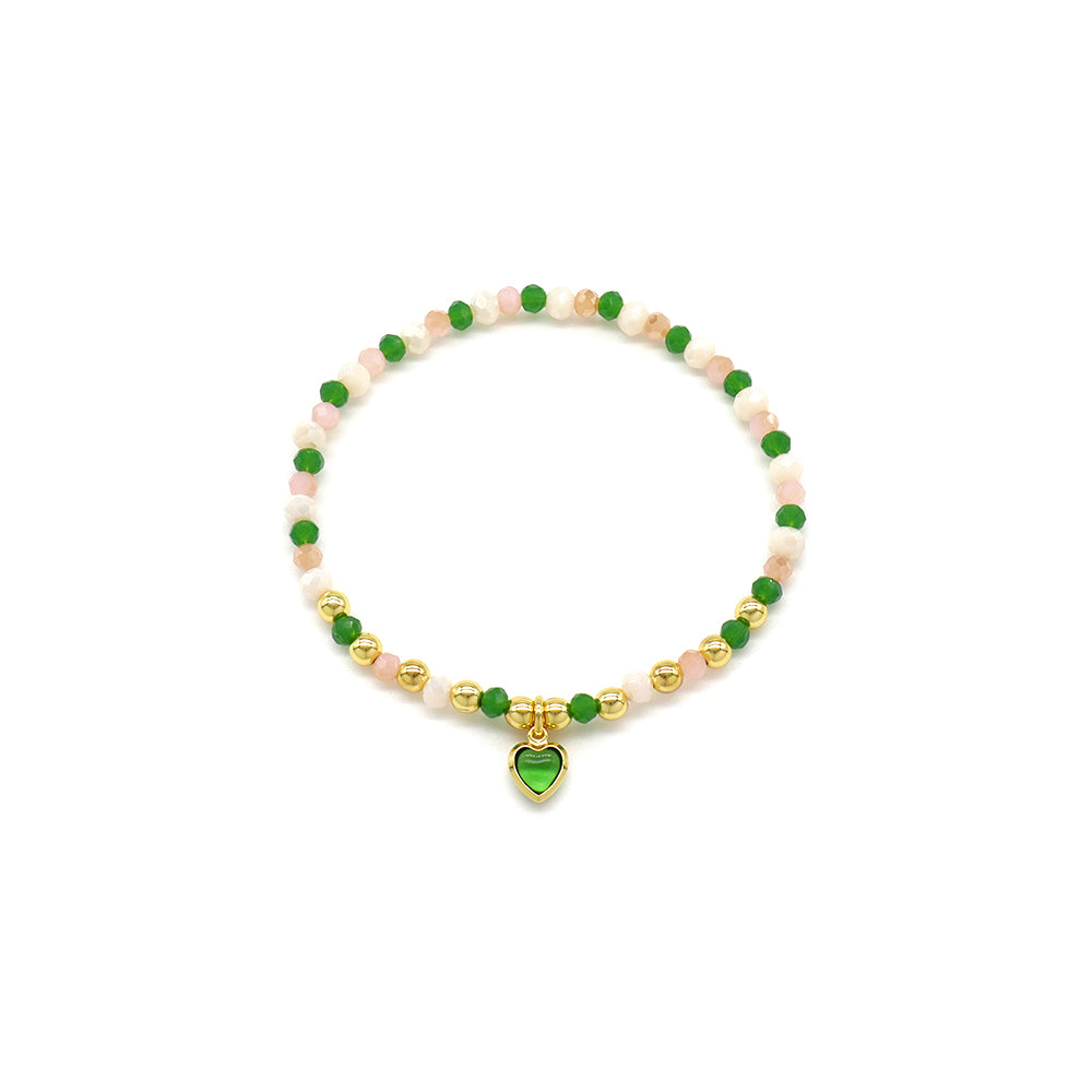 Handmade Customizable Glass Crystal Bracelet With Glass Crystal Charm