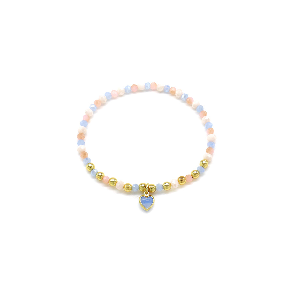 Handmade Customizable Glass Crystal Bracelet With Glass Crystal Charm