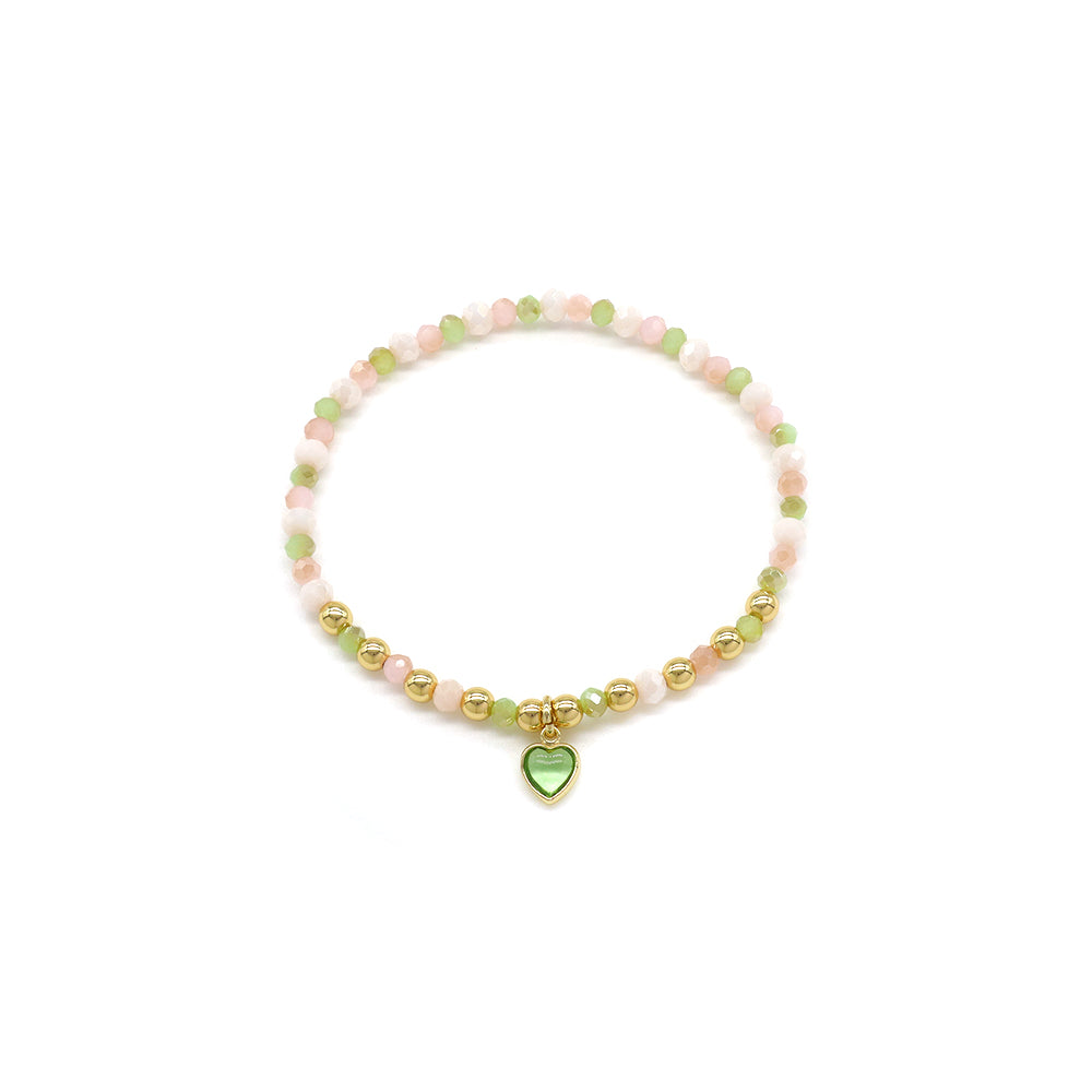 Handmade Customizable Glass Crystal Bracelet With Glass Crystal Charm