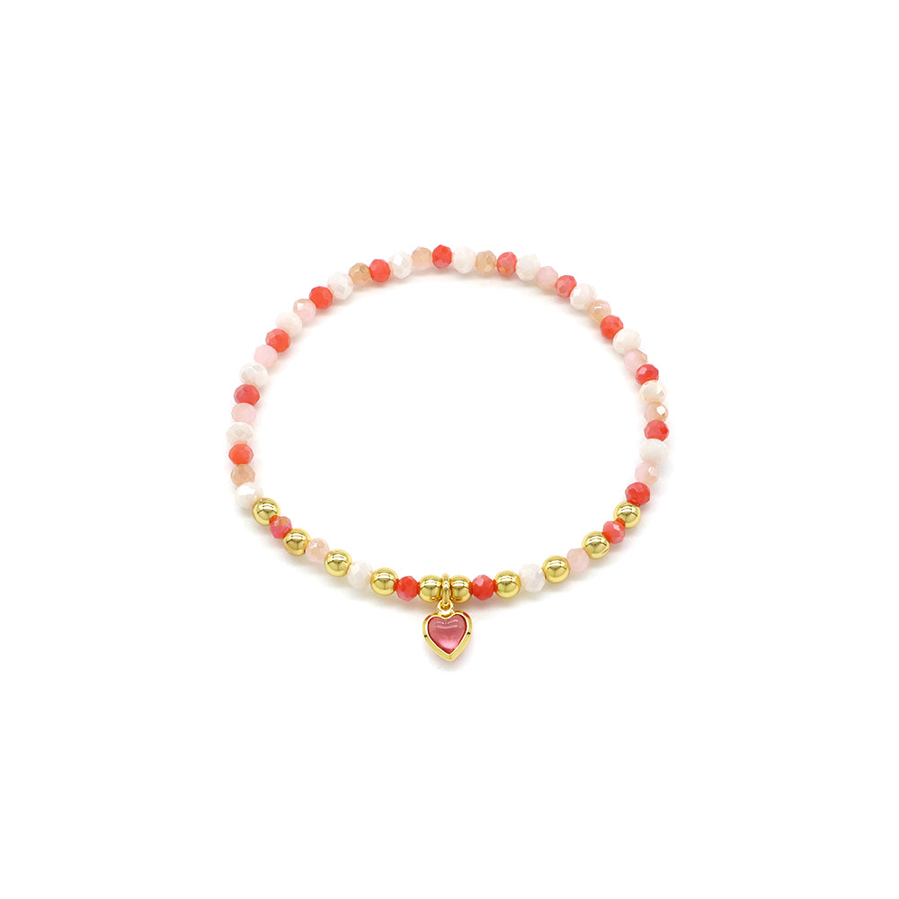 Handmade Customizable Glass Crystal Bracelet With Glass Crystal Charm