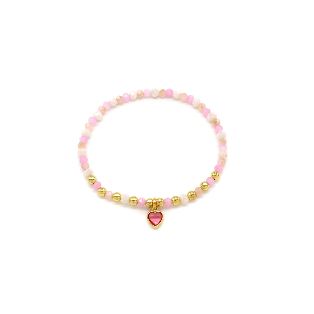 Handmade Customizable Glass Crystal Bracelet With Glass Crystal Charm