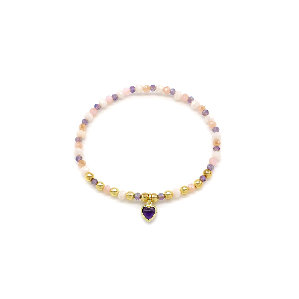 Handmade Customizable Glass Crystal Bracelet With Glass Crystal Charm