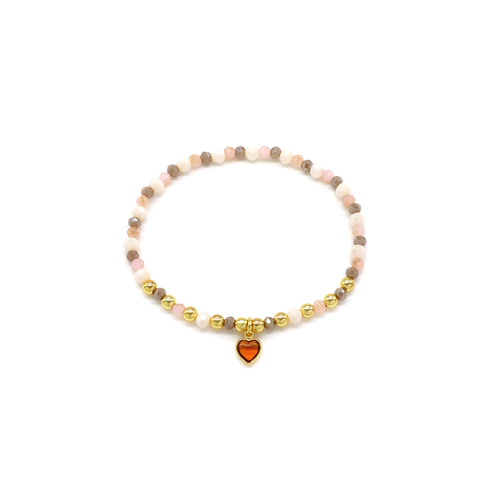 Handmade Customizable Glass Crystal Bracelet With Glass Crystal Charm