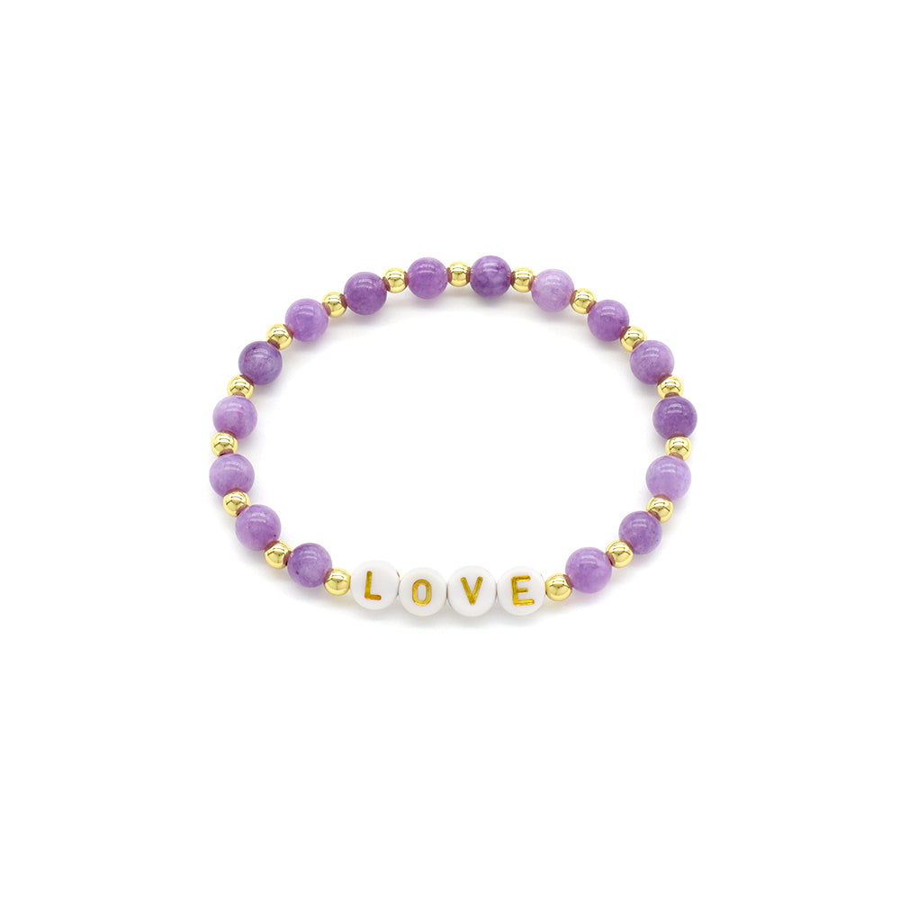 Handmade Customizable Natural Stone Beads Bracelet With Plastic Beads