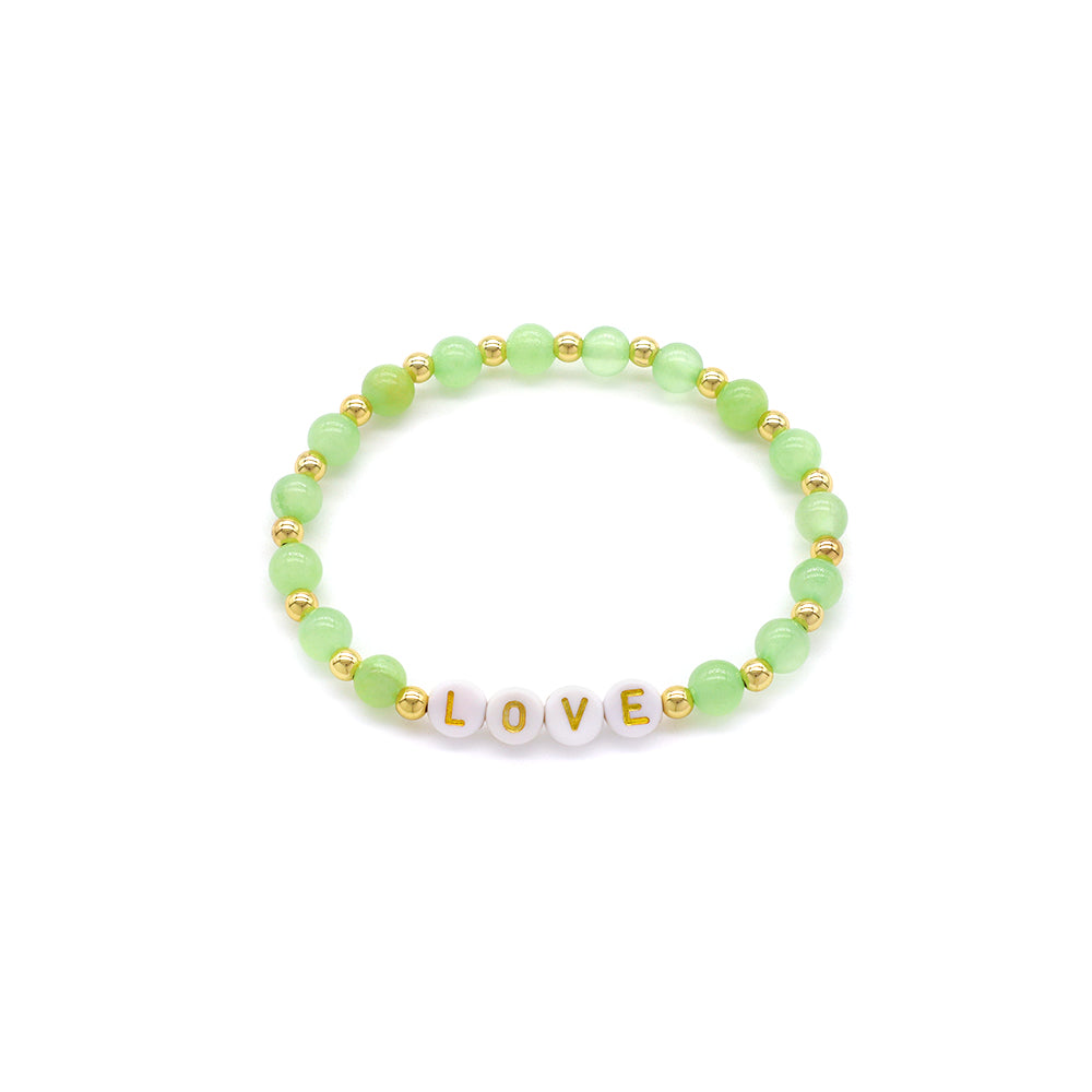 Handmade Customizable Natural Stone Beads Bracelet With Plastic Beads