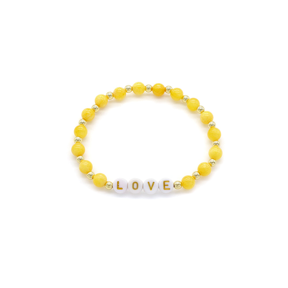 Handmade Customizable Natural Stone Beads Bracelet With Plastic Beads