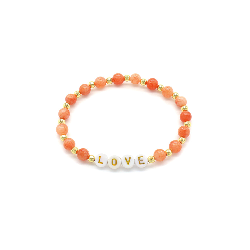 Handmade Customizable Natural Stone Beads Bracelet With Plastic Beads