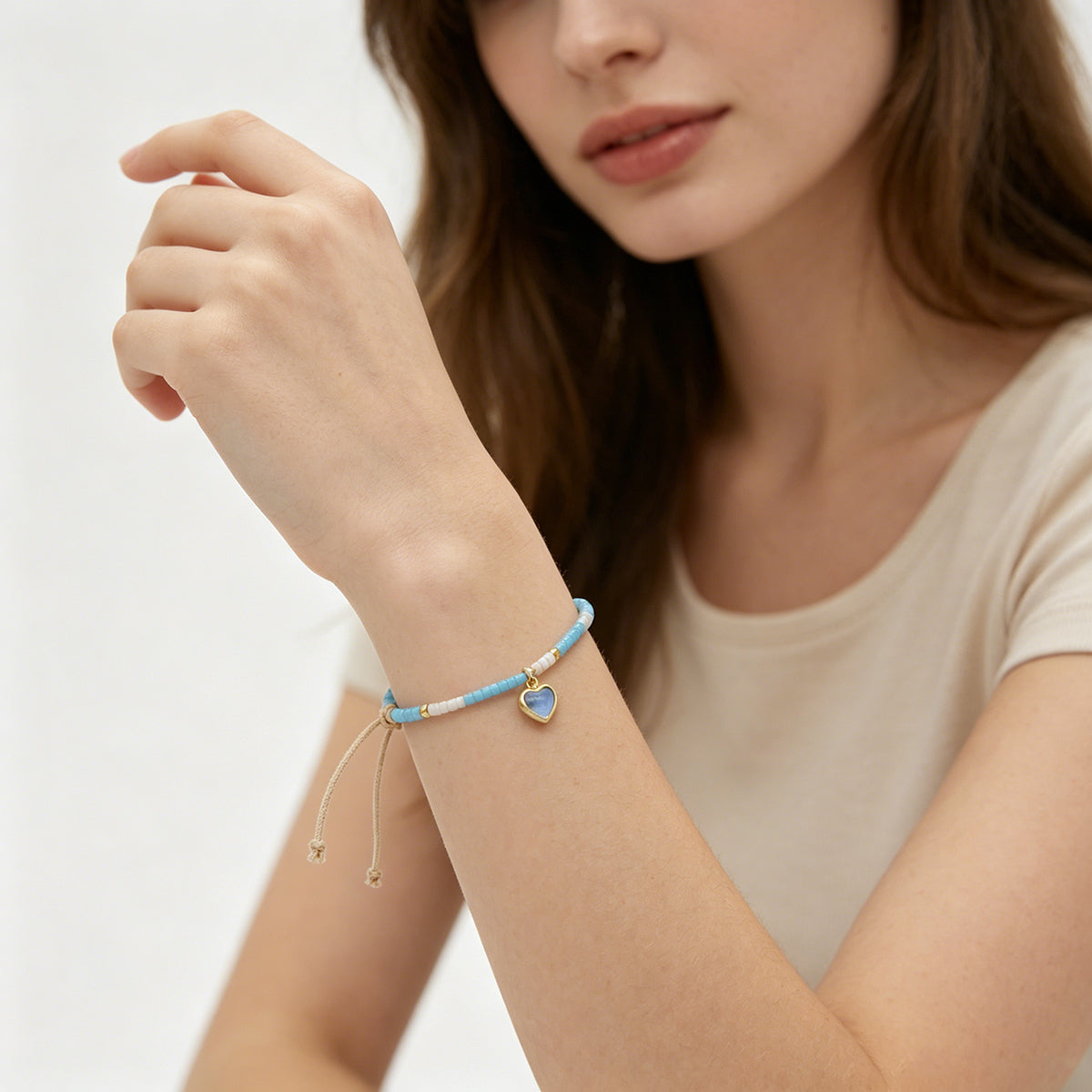 Handmade Customizable Miyuki Beads Bracelet With Glass Crystal Charm
