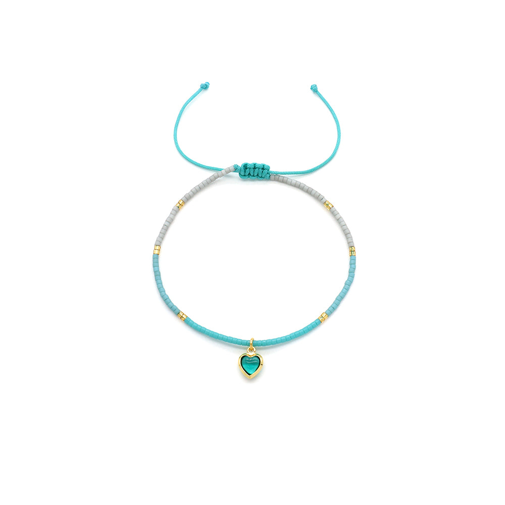 Handmade Customizable Miyuki Beads Bracelet With Glass Crystal Charm
